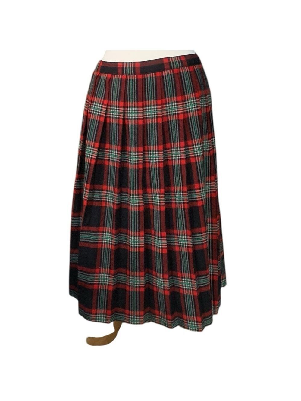 Vntg 50’s Plaid Tartan Skirt - Red and Black